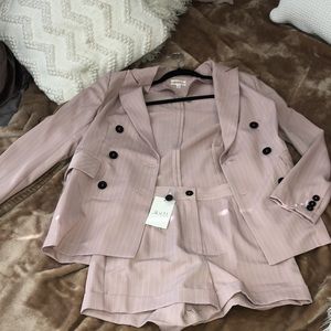 Pink Blazer and Shorts Set
